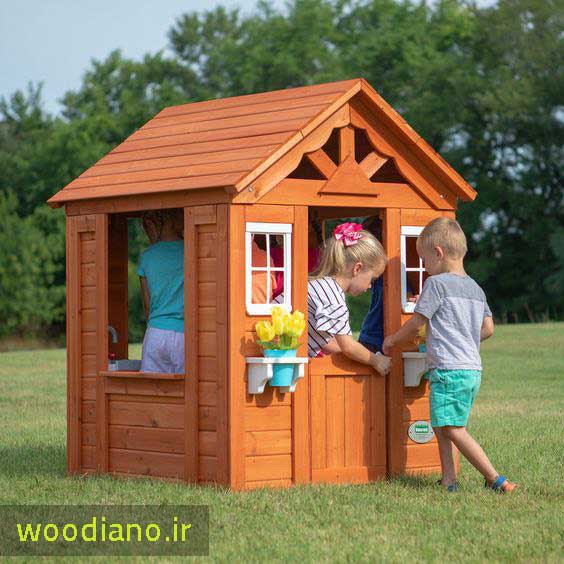 ساخت کلبه چوبی مهد کودک برای بازی بچه ها